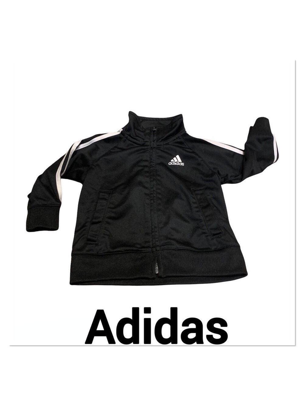 ADIDAS Black & White Zip up Jacket 12 months